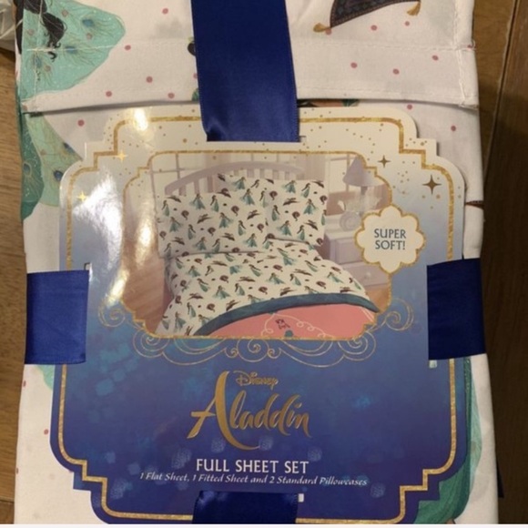 NWT Disneys Aladdin full size 4 piece sheet set flat footed pillowcases - Picture 2 of 4